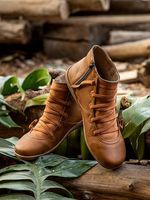 Lace-up Casual Flat Ankle Boots