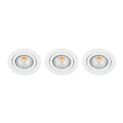 Set 3x Bella Ondiepe LED spot kantelbaar 5Watt rond WIT IP65 dimbaar