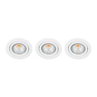 Set 3x Bella Ondiepe LED spot kantelbaar 5Watt rond WIT dimbaar
