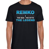 Remko Voornaam cadeau - The man, The myth the legend - zwart - voor heren - verjaardag