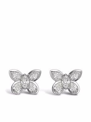 Pragnell puces d'oreilles Butterfly en or blanc 18ct serties de diamants - Argent