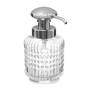 Zeeppompje/dispenser Diamond Lotion - transparant/zilver - 8 x 16 cm - 270 ml - glas