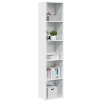 Boekenkast 40x30x189 cm bewerkt hout hoogglans wit