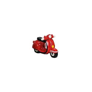 Spaarpot scooter - rood - 20 x 10 cm - polystone - rubber dop - Vespa look