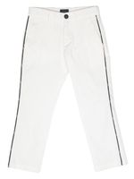 Fay Kids pantalon en coton à rayures latérales - Blanc