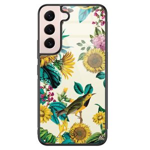 Samsung Galaxy S22 glazen hardcase - Sunflowers