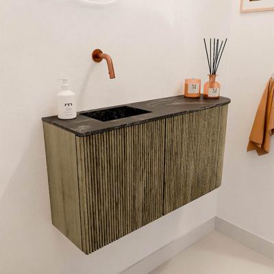 Toiletmeubel Mondiaz Joya Dlux | 81.6 cm | Meubelkleur Dusk | Faye wastafel Lava Wasbak Links | Zonder kraangat(en)
