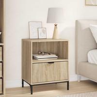 Nachtkastje met lade Sonoma eiken 49 x 36 x 61 cm Bewerkt hout