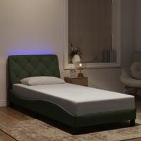 Bedframe met LED-verlichting fluweel lichtgrijs 80x200 cm