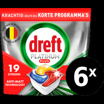 Dreft Platinum Plus All In One Vaatwastabletten Antidofheidstechnologie 6 x 19 bij Jumbo