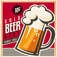 60x Retro bier thema print servetten 33 x 33 cm - thumbnail