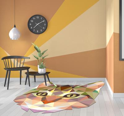 Geometrisch katvormig vinyltapijt Geometrisch katvormig vinyltapijt