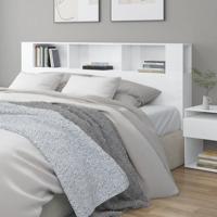 Hoofdbordkast 200x18,5x104,5 cm hoogglans wit