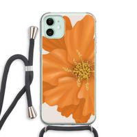 Orange Ellila flower: iPhone 11 Transparant Hoesje met koord