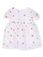 Stella McCartney Kids robe volantée à fleurs brodées - Blanc - thumbnail