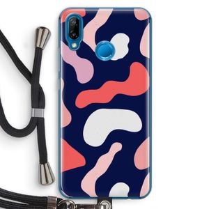 Memphis Shapes Pink: Huawei P20 Lite Transparant Hoesje met koord