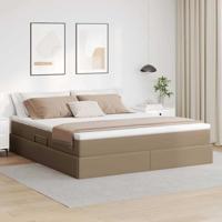 Opbergbed met matras Cappuccino 160 x 200 cm Nep Leer