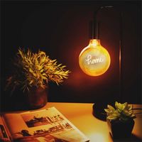 Heldere globe LED lamp 4.5W 250 lumen E27 1800K kaarslicht dimbaar tekst home