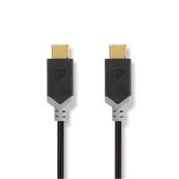 USB 3.1-kabel (Gen2) | Type-C male - Type-C male | 1,0 m | Antraciet