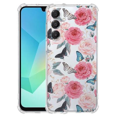 TPU Telefoonhoesje Samsung Galaxy A17 - Butterfly Roses schokabsorberende backcover