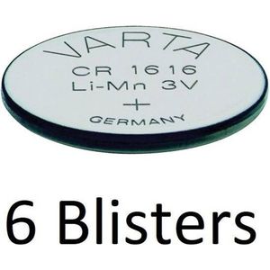 6 Stuks (6 Blisters a 1 st) Varta CR1616 Wegwerpbatterij Lithium