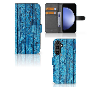 Samsung Galaxy S23 FE Book Style Case Wood Blue