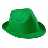 Carnaval verkleed trilby hoedje - groen - polyester - volwassenen/heren/dames   - - thumbnail