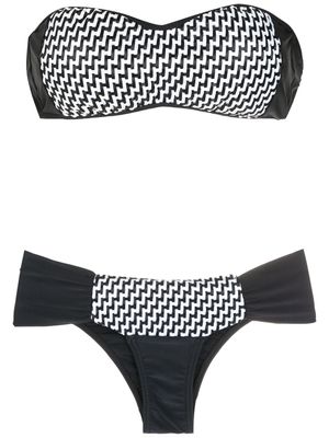 Amir Slama bikini à motif géométrique - Noir