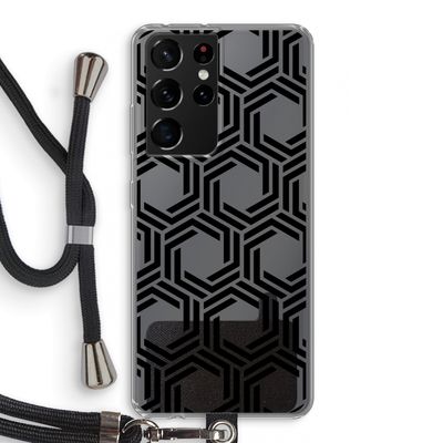 Geometrisch patroon: Samsung Galaxy S21 Ultra Transparant Hoesje met koord