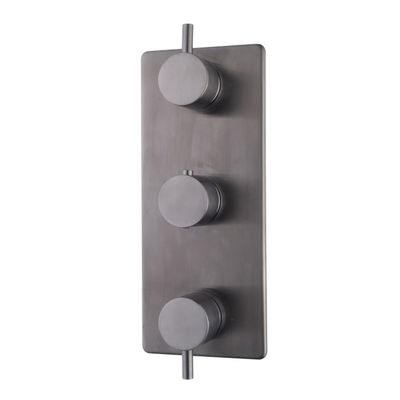 Wiesbaden Douchekraan Inbouw Caral Thermostatisch 3-Weg Gunmetal