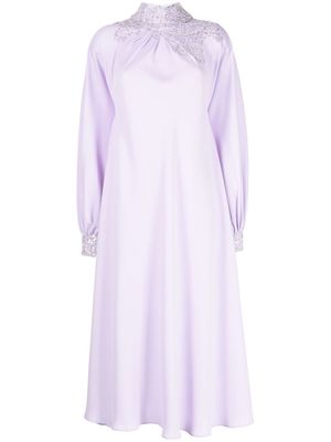 Saiid Kobeisy robe mi-longue à col montant - Violet