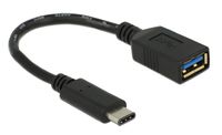 DeLOCK 65634 Adapter SuperSpeed USB (USB 3.1, Gen 1) USB TypeC male > USB Type A female 15 zwart - thumbnail