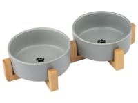 zoofari Voerbak (Dubbele kom, Grijs)