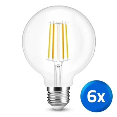 Slimme filament zigbee led lamp - dual white 7w e27 fitting - g95 model - voordeelset 6 stuks Slimme filament zigbee led lamp - dual white 7w e27 fitting - g95 model - voordeelset 6 stuks