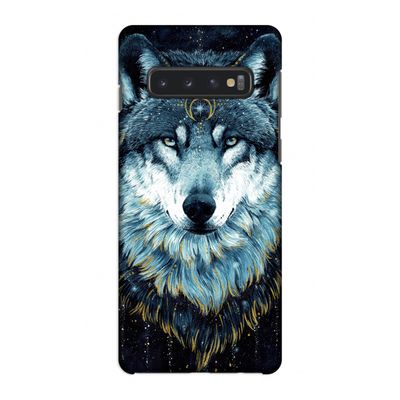 Darkness Wolf: Samsung Galaxy S10 4G Volledig Geprint Hoesje
