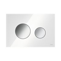 Bedieningsplaat TECE Loop Met Duospoeltechniek Glas Wit Met Glanzend Chromen Toetsen