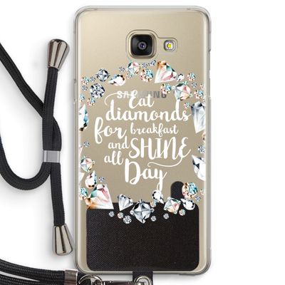 Diamonds: Samsung Galaxy A5 (2016) Transparant Hoesje met koord