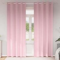 VidaXL Zwart-out gordijnen met ringen 2 pcs babyroze 245 x 140 cm