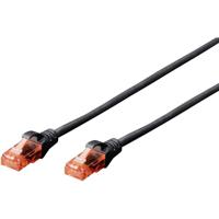 Digitus DK-1617-0025/BL RJ45 Netwerkkabel, patchkabel CAT 6 U/UTP 0.25 m Zwart Halogeenvrij, Verdraaide paren 1 stuk(s)