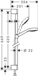 Hansgrohe Croma Select E Multi Glijstangset 65 Cm. Chroom