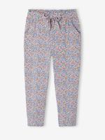 Driekwartmeisjesbroek voor meisjes met bloemenprint vanille Driekwartmeisjesbroek voor meisjes met bloemenprint vanille