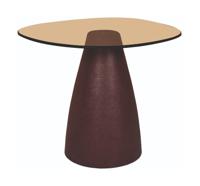 Sohome Bijzettafel 'Jacky' Glas en gecoat staal, 50 x 43cm, kleur Burgundy