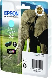 Epson Elephant Singlepack Light Cyan 24 Claria Photo HD Ink