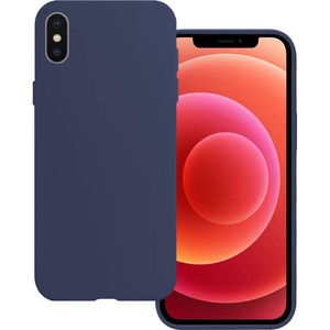 Basey iPhone Xs Hoesje Siliconen Hoes Case Cover -Donkerblauw