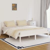 Bedframe massief grenenhout wit 160x200 cm - thumbnail