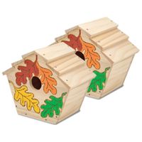 2x stuks decoratie DHZ vogelhuisje met verf
