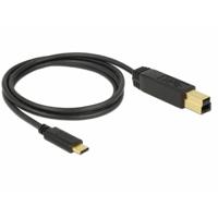 Delock USB-C-kabel USB-C stekker, USB-B stekker 1 m Zwart 83675