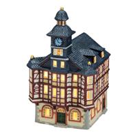 Wurm lichthuis stadhuis Heppenheim van porselein, bont (B/H/D) 13 x 22 x 14 cm