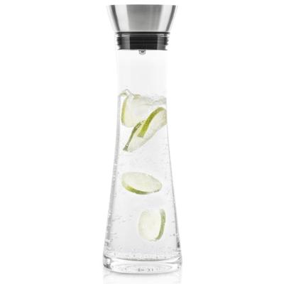 Karaf/schenkkan - 1 liter - glas - RVS filter - sapkan - waterkan - waterkaraf