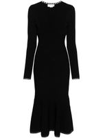 Victoria Beckham robe mi-longue à col v profond - Noir